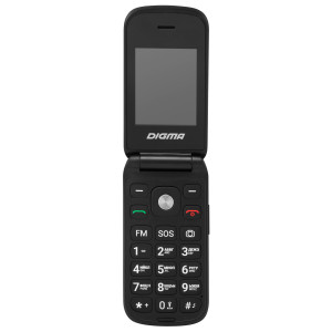 Мобильный телефон Digma VOX FS240 32Mb черный раскладной 2Sim 2.44